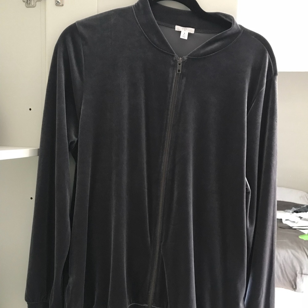 Velvet bomber style jacket